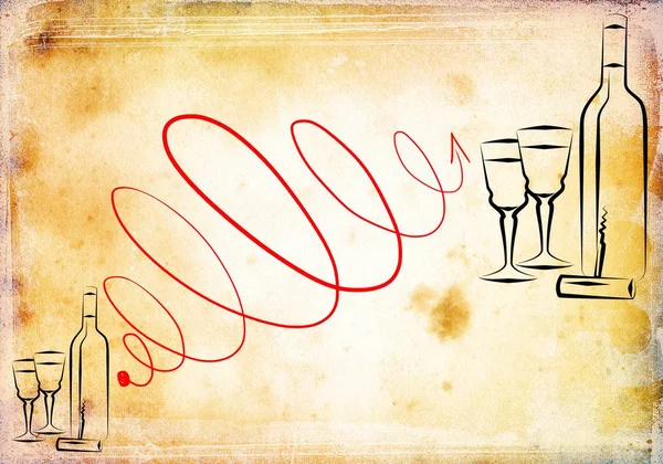 Wine art illustration on a creative background — Stock Photo, Image