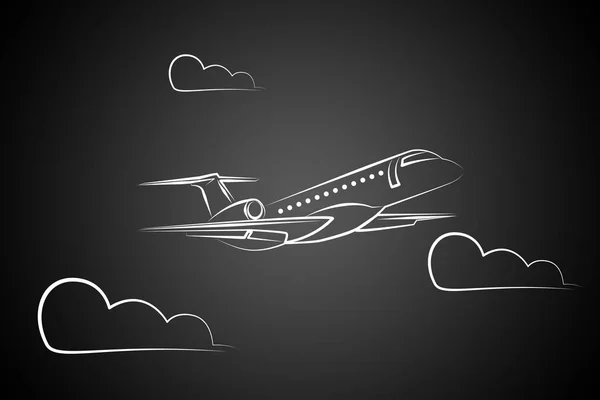 Business jet pictogram op een creatieve achtergrond — Stockfoto