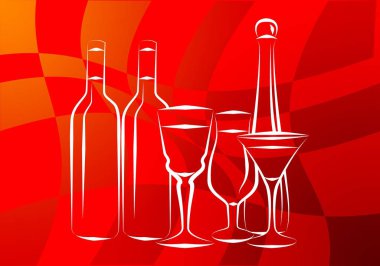 Yaratıcı bir arka plan üzerinde alkol çeşitleri