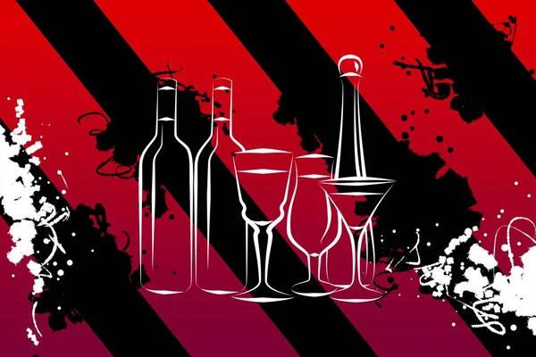 Yaratıcı bir arka plan üzerinde alkol çeşitleri