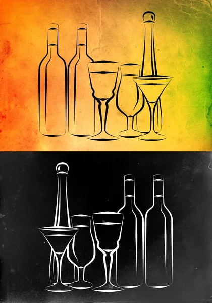 Diferentes tipos de alcohol en un fondo creativo — Foto de Stock