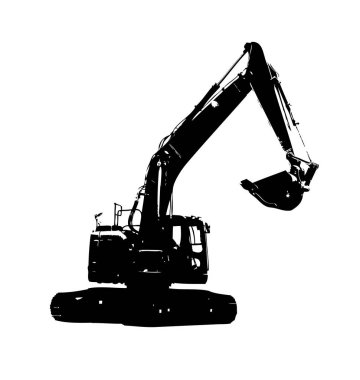 Ekskavatör illüstrasyon izole renk sanat eseri