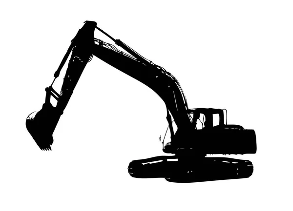 Excavator ilustrație culoare artă izolată lucrare — Fotografie, imagine de stoc