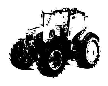 Tarım traktörü illüstrasyon sanat