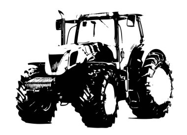 Tarım traktörü illüstrasyon sanat