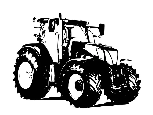 Umění ilustrace zemědělský traktor — Stock fotografie