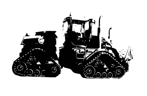 Seni ilustrasi traktor pertanian — Stok Foto