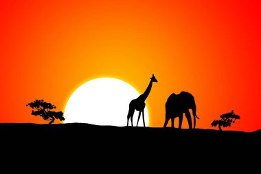 Afrikalı etnik retro-klasik illüstrasyon