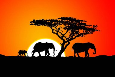 Afrikalı etnik retro-klasik illüstrasyon