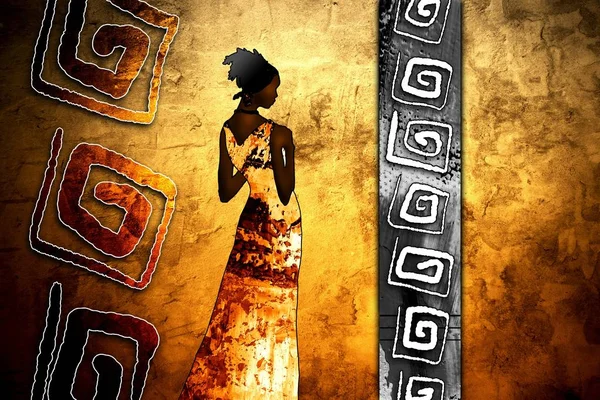 African ethnic retro vintage illustration — Stock Photo, Image