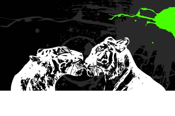 Tigre arte ilustração cor — Fotografia de Stock