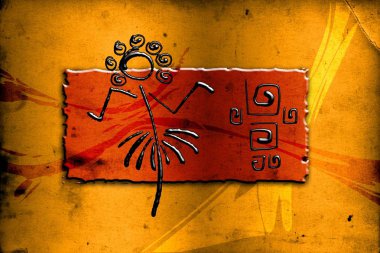 Afrikalı etnik retro-klasik illüstrasyon