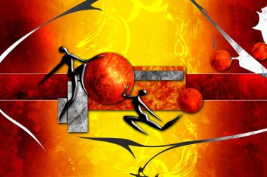 Afrikalı etnik retro-klasik illüstrasyon