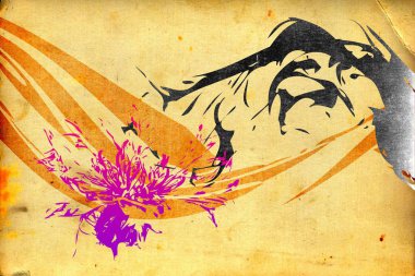 Sanat illüstrasyonu çiçekli klasik arkaplan