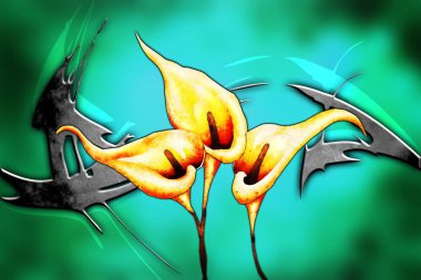 Sanat illüstrasyonu çiçekli klasik arkaplan