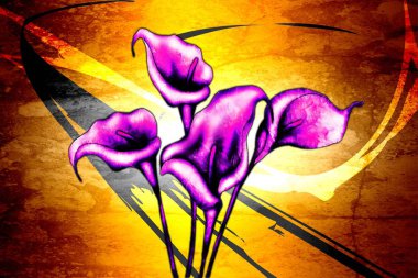 Sanat illüstrasyonu çiçekli klasik arkaplan