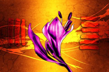 Sanat illüstrasyonu çiçekli klasik arkaplan