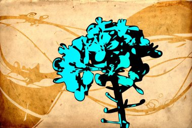 Sanat illüstrasyonu çiçekli klasik arkaplan