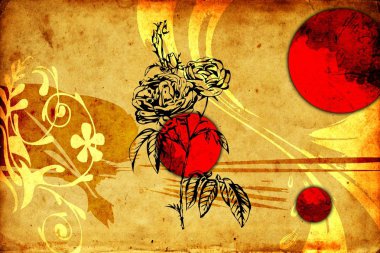 Sanat illüstrasyonu çiçekli klasik arkaplan