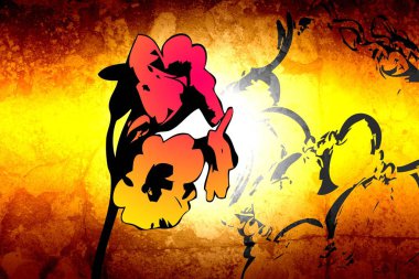 Sanat illüstrasyonu çiçekli klasik arkaplan