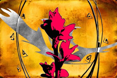 Sanat illüstrasyonu çiçekli klasik arkaplan