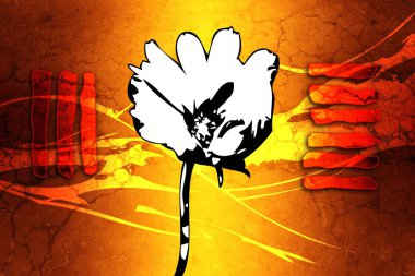 Sanat illüstrasyonu çiçekli klasik arkaplan