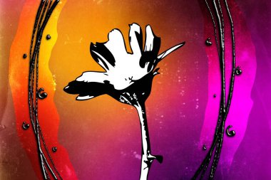 Sanat illüstrasyonu çiçekli klasik arkaplan