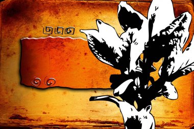 Sanat illüstrasyonu çiçekli klasik arkaplan