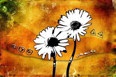 Sanat illüstrasyonu çiçekli klasik arkaplan