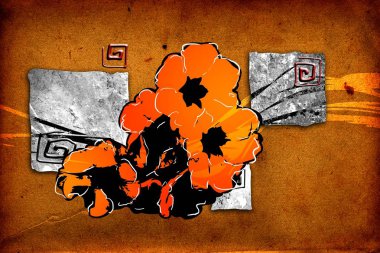 Sanat illüstrasyonu çiçekli klasik arkaplan