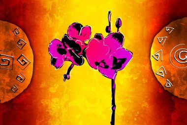 Sanat illüstrasyonu çiçekli klasik arkaplan