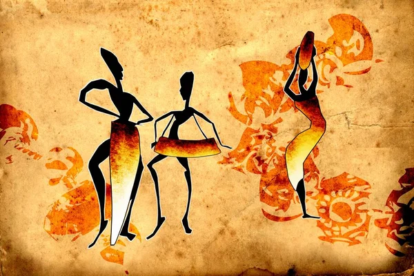 Afrikalı etnik retro-klasik illüstrasyon