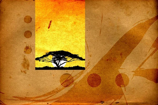 Afrikalı etnik retro-klasik illüstrasyon