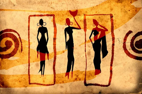 Afrikalı etnik retro-klasik illüstrasyon