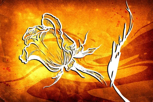 Sanat illüstrasyonu çiçekli klasik arkaplan