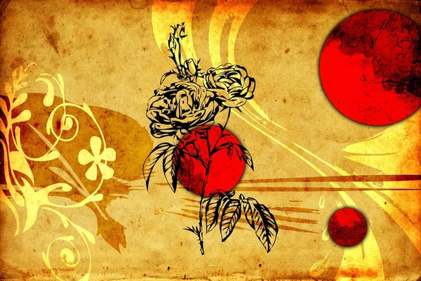 Sanat illüstrasyonu çiçekli klasik arkaplan