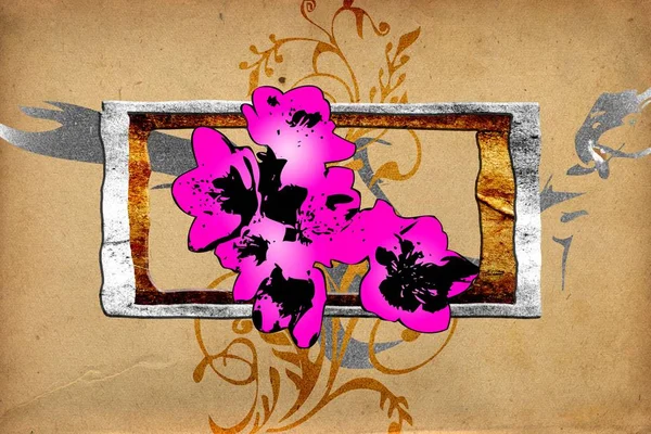 Sanat illüstrasyonu çiçekli klasik arkaplan