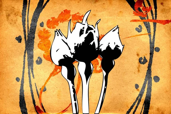 Sanat illüstrasyonu çiçekli klasik arkaplan