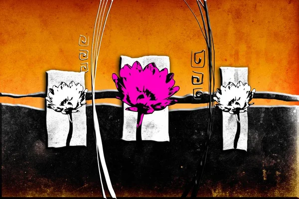 Sanat illüstrasyonu çiçekli klasik arkaplan