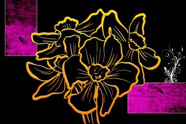 Sanat illüstrasyonu çiçekli klasik arkaplan