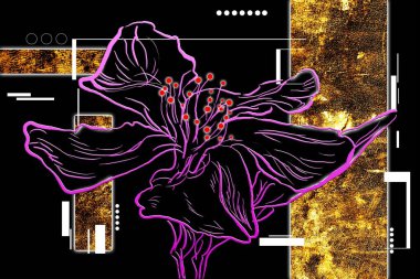 Sanat illüstrasyonu çiçekli klasik arkaplan