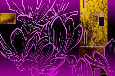 Sanat illüstrasyonu çiçekli klasik arkaplan