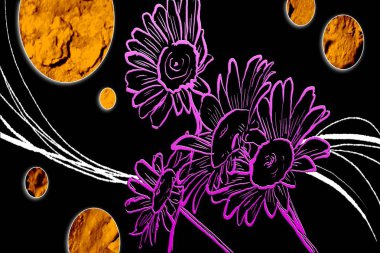 Sanat illüstrasyonu çiçekli klasik arkaplan