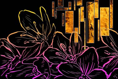 Sanat illüstrasyonu çiçekli klasik arkaplan