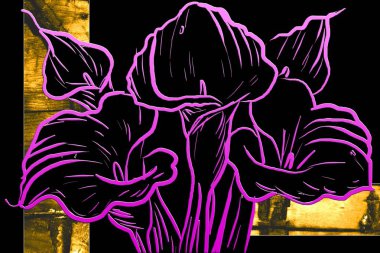 Sanat illüstrasyonu çiçekli klasik arkaplan