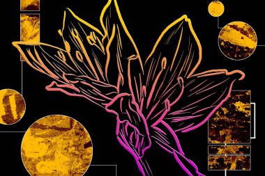 Sanat illüstrasyonu çiçekli klasik arkaplan