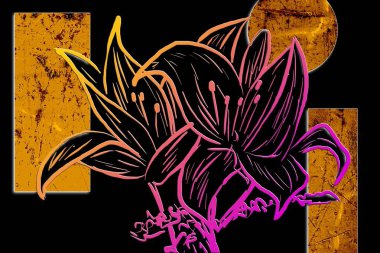 Sanat illüstrasyonu çiçekli klasik arkaplan