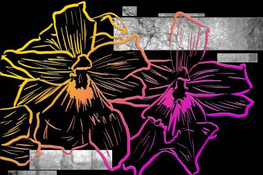 Sanat illüstrasyonu çiçekli klasik arkaplan