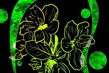 Sanat illüstrasyonu çiçekli klasik arkaplan