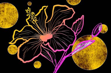 Sanat illüstrasyonu çiçekli klasik arkaplan